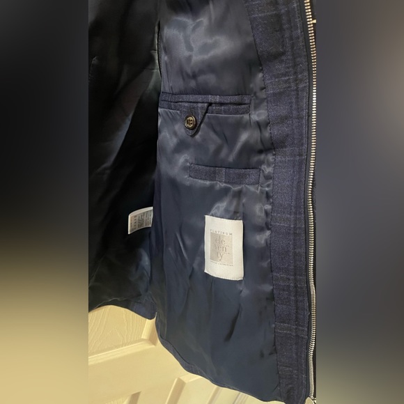 Eleventy Platinum Collection Blue Plaid Vest Large/XLarge - Picture 5 of 9